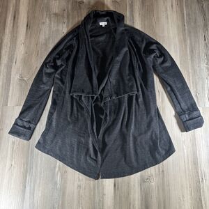 Splendid gray/blue open front draped knit cardigan sweater swing jacket S